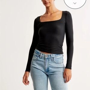 Black Abercrombie & Fitch square neck top